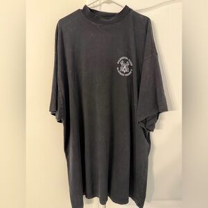 BALENCIAGA Key Crest Vintage Jersey Oversized T-shirt Black Size 5 (XXL)
